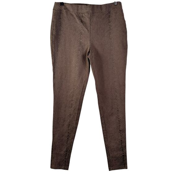 NWT Romeo & Juliet Couture Brown Snakeskin Print Stretch Skinny Pants Size M - Picture 1 of 10